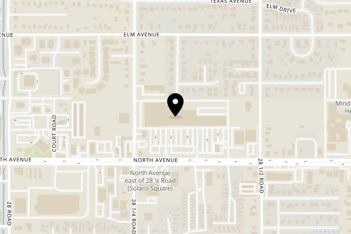 Map showing the location of Rib City Grand Junction on 2830 North Ave Ste C-6 in Grand Junction